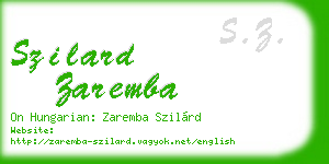 szilard zaremba business card